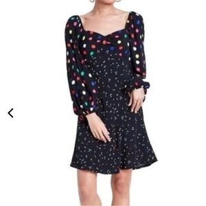 Rixo For Target Polka Dot Long Sleeve New Years Swing Dress